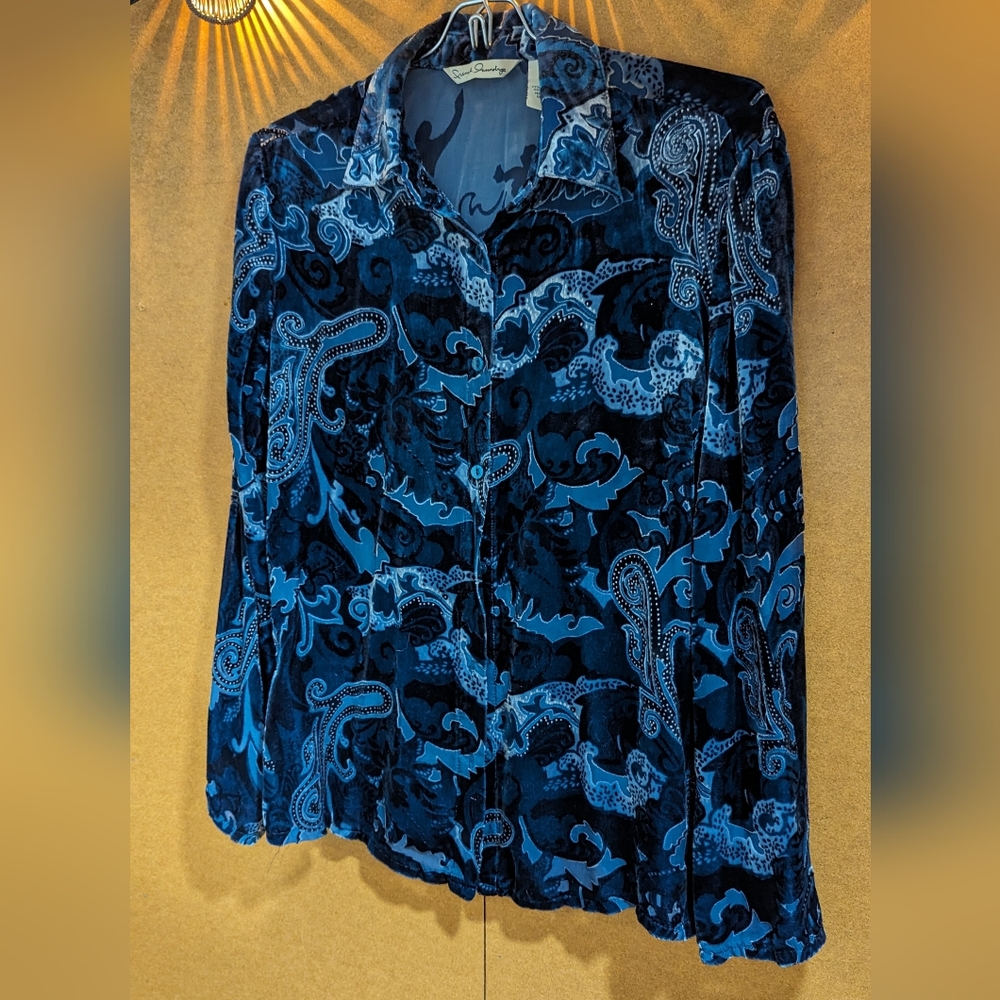 Blue Paisley Top